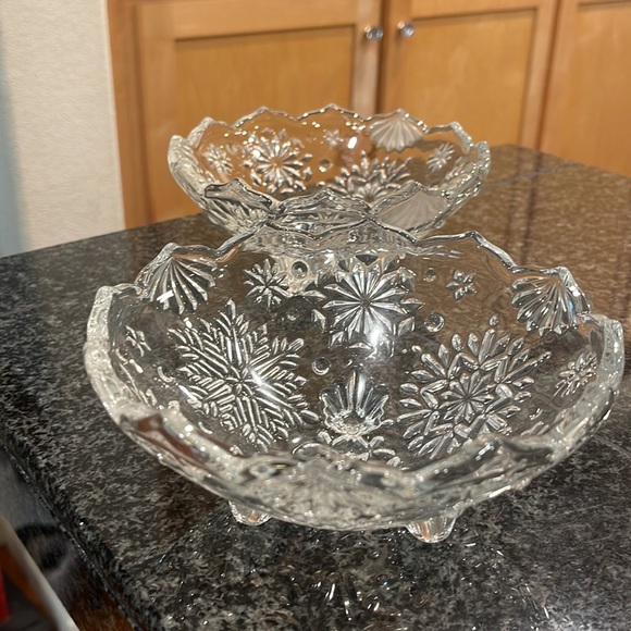 2 Snack Serving Bowls Glass, snack Plates Bowl Serving, - Picture 4 of 10